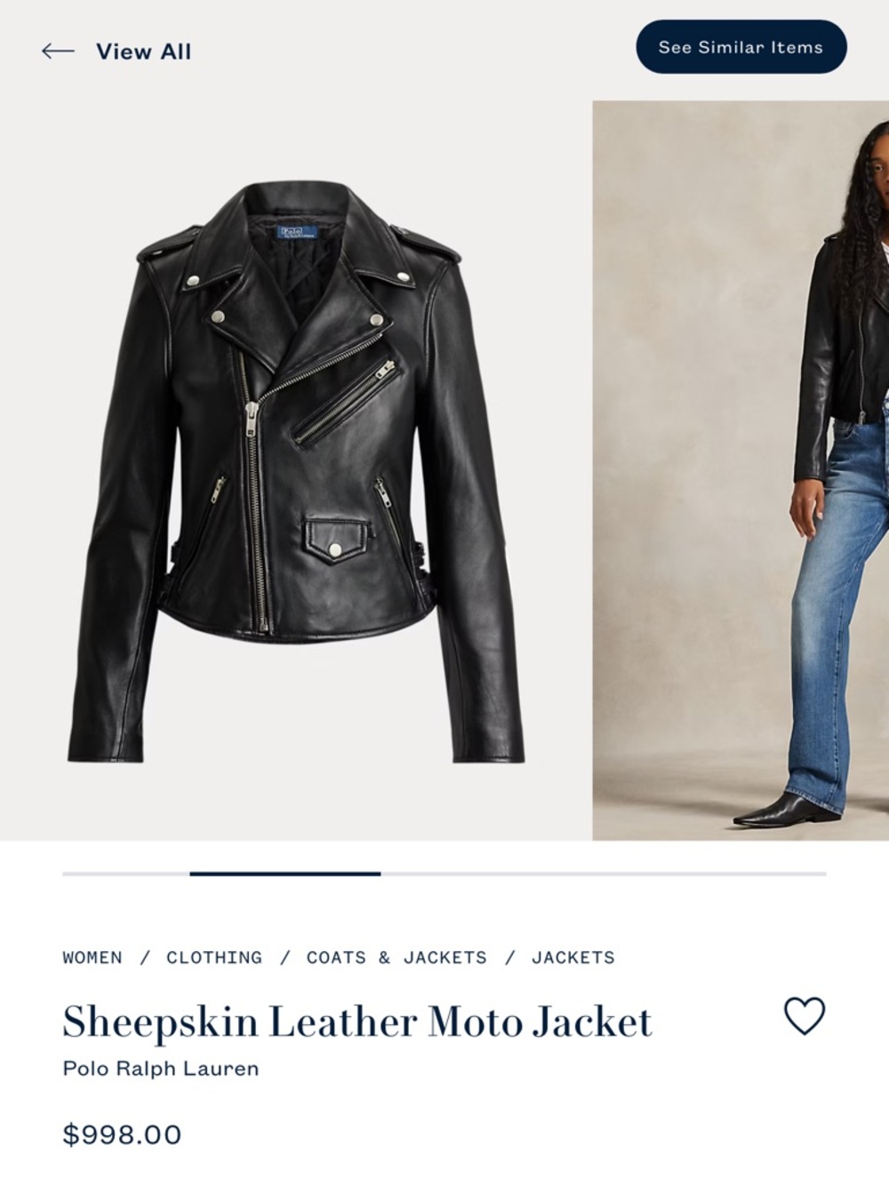 RL Leather Black Asymmetrical Moto Jacket - Picture 11 of 11